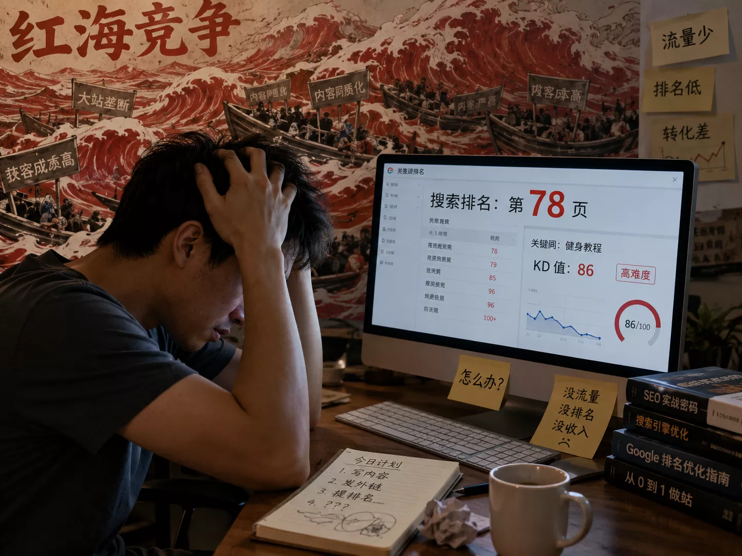 新手站长面对高KD红海词感到焦虑.webp 新手站长面对高KD红海词感到焦虑.webp