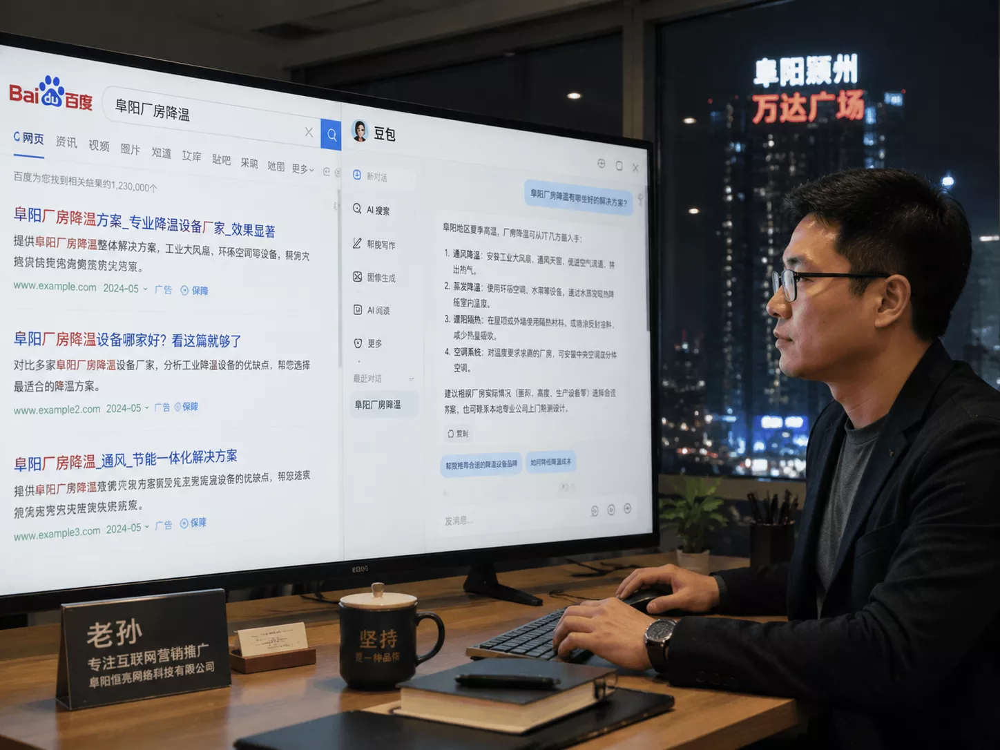 阜阳恒亮网络老孙讲解百度SEO与豆包GEO的区别.webp