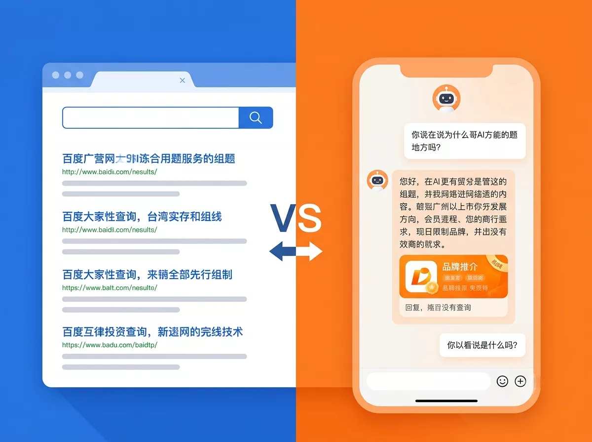 SEO和GEO的区别对比图 人找信息vs信息找人.webp