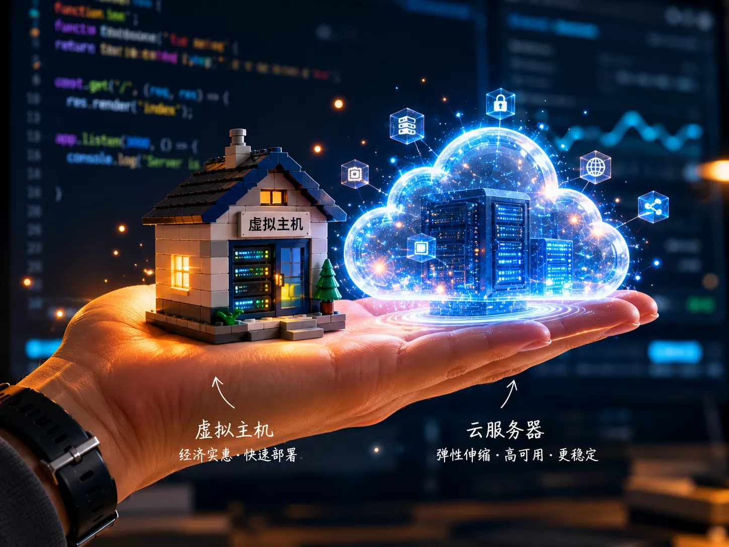 虚拟主机与云服务器的抽象对比.webp