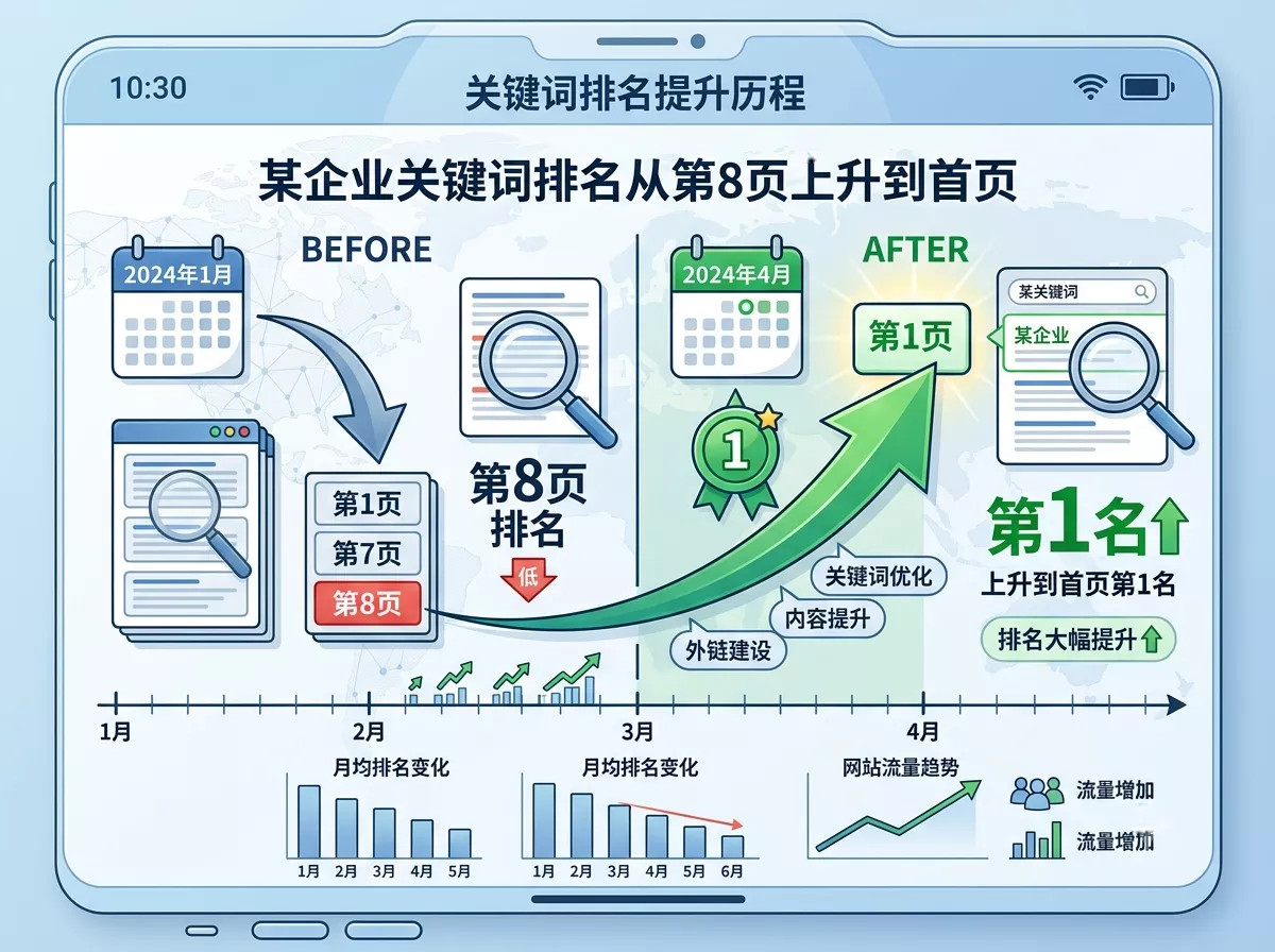 老网站SEO优化排名回升前后对比图.webp