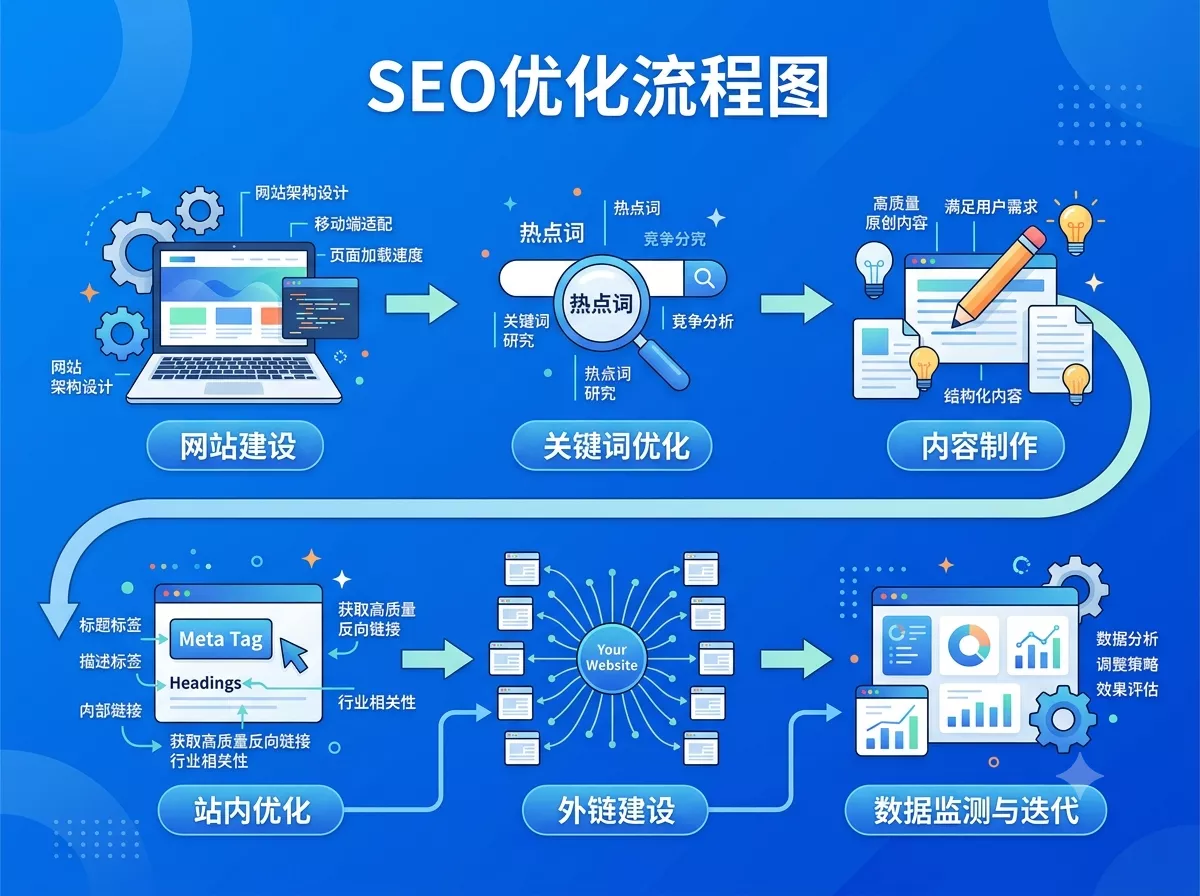 SEO投入产出比计算公式流程图.webp