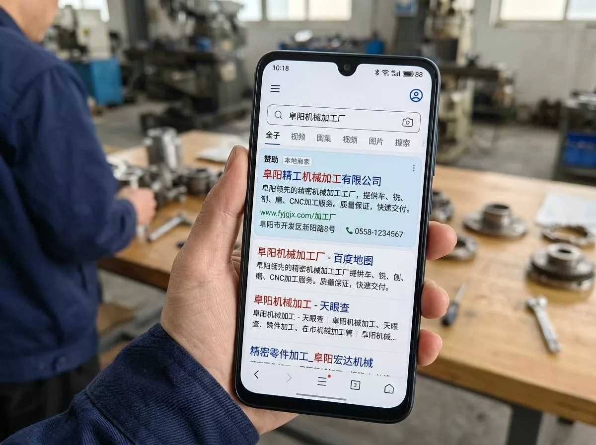 阜阳企业网站SEO优化后在百度首页展示.webp