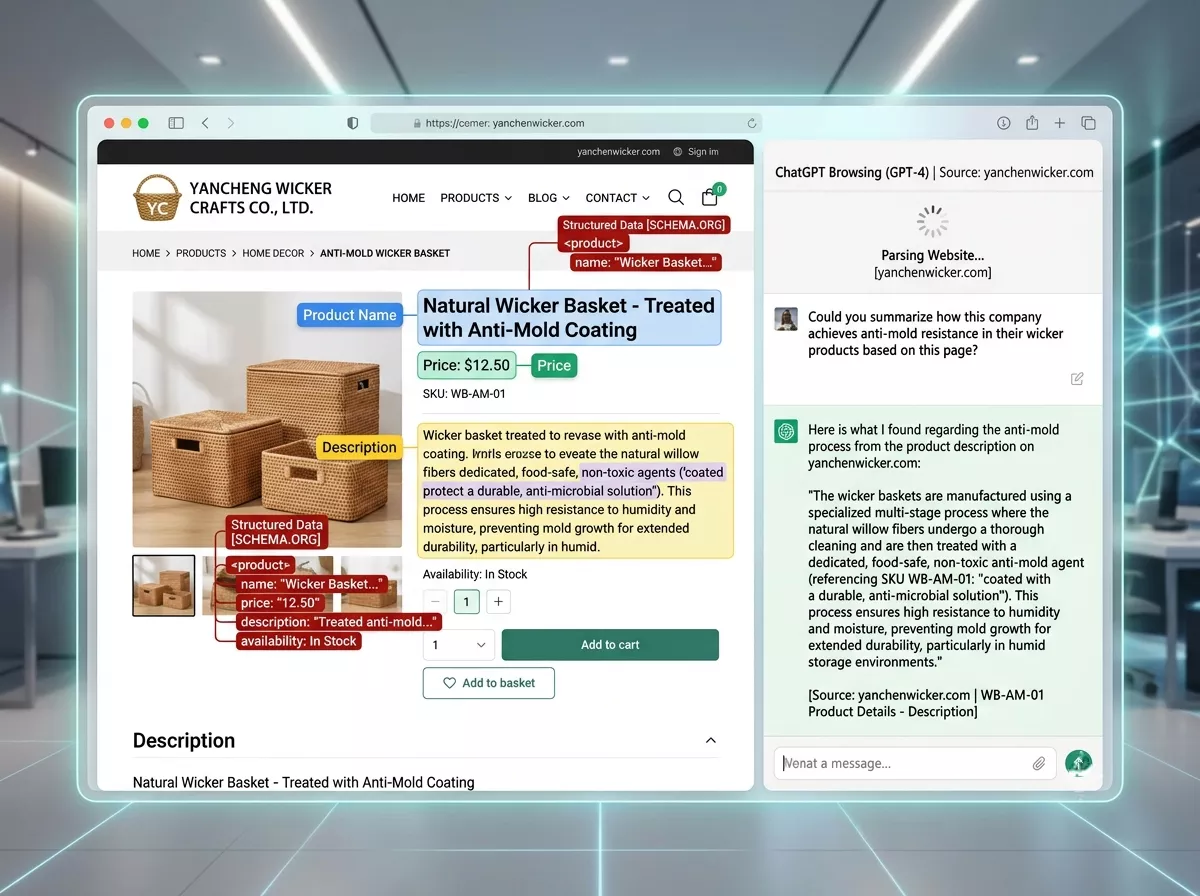 ChatGPT Browsing模式抓取并正确引用网站内容示意.webp