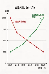 Google SEO 内容优化前后流量对比 外贸独立站效果展示